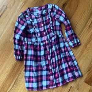 Gap long sleeved plaid dress size  4 years